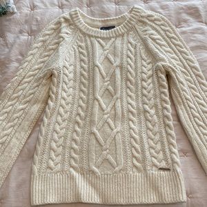 Abercrombie and Fitch cream cable knit sweater